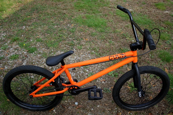 black and orange bmx bike
